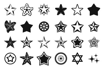 Poster - Stars icon set, simple style