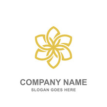 Gold Flower Spa Beauty Boutique Fashion Logo Vector