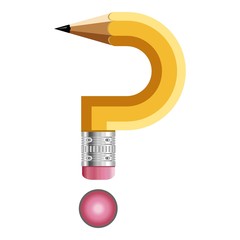 Fototapete - Sign question mark pencil icon, cartoon style