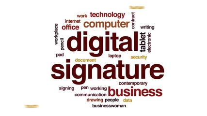 Sticker - Digital signature animated word cloud, text design animation.