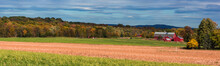 Banner Landscape Of Farm With Fall Foliage On Grand Isle, One Of The Lake Champlain Islands In Vermont
