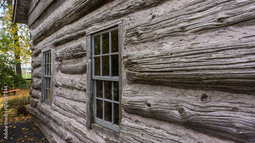 A Side View Of One Of The Oldest Pioneer Log Cabins In The Country