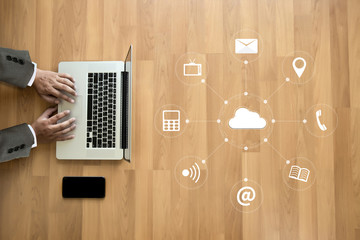 Poster -  Cloud Computing diagram Network Data Storage Technology Service