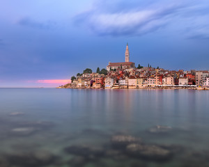 Fototapete - Rovinj Skyline in the Evening, Istria, Croatia