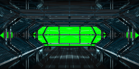 Aufkleber - Spaceship dark interior 3D rendering