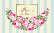 Wedding invitation card of color flowers. Vector illustration.
