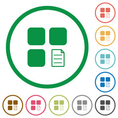 Sticker - Component properties flat icons with outlines