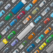 Cars vehicle city transport traffic jam road problems vector seamless pattern background