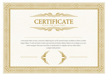 Certificate. Template Diploma Currency Border.