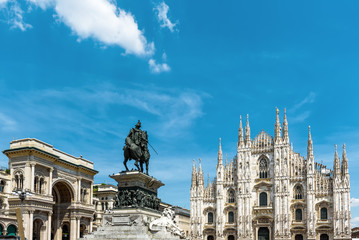 Cathedral square and Milan Cathedral (Duomo di Milano), Italy