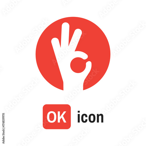 Fotomural ok hand icon. OK sign vector illustration