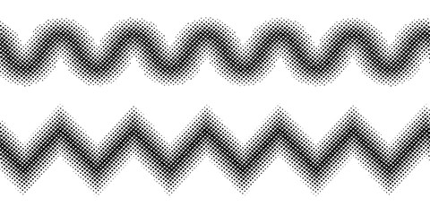 Poster - Zigzag halftone effect, vector zig zag dots halftone pattern for design