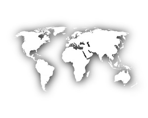  Karte der Welt mit Schatten