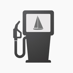 Wall Mural - Isolated fuel pump with a ship