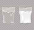 Transparent resealable plastic bags isolated vector illustration