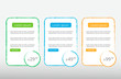 © Beast-Art-St - three tariffs UX. Interface for the site. Vector banner for web app. Pricing table, banner, order, box, button, list and bullet with plan for website.