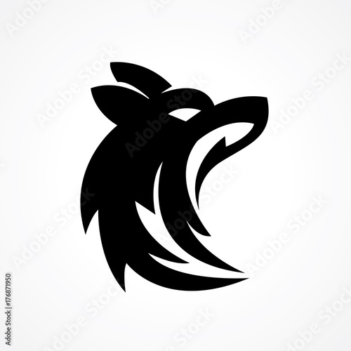 wolf head silhouette logo Stock Vector | Adobe Stock