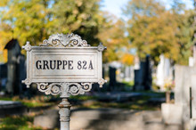 Sign At Cemetery Vienna, Austria