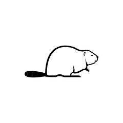 Wall Mural - vector beaver silhouette view side for retro logos, emblems, badges, labels template vintage design 