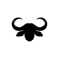 Wall Mural - Vector african buffalo head, face  for retro hipster logos, emblems, badges, labels template and t-shirt vintage design element. Isolated on white background