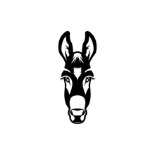 Vector Donkey Head, Face  For Retro Hipster Logos, Emblems, Badges, Labels Template And T-shirt Vintage Design Element. Isolated On White Background