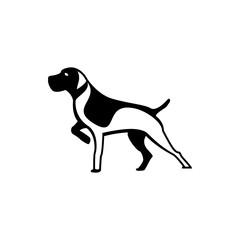Wall Mural - vector dog silhouette view side for retro logos, emblems, badges, labels template vintage design ele
