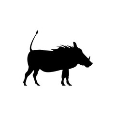 Wall Mural - vector warthog silhouette view side for retro logos, emblems, badges, labels template vintage design