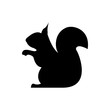 Vector squirrel silhouette view side for retro logos, emblems, badges, labels template vintage design element. Isolated on white background