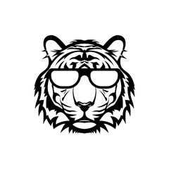 Wall Mural - vector tiger head, face for retro logos, emblems, badges, labels template and t-shirt vintage design