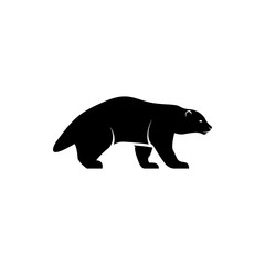 Wall Mural - vector wolverine silhouette view side for retro logos, emblems, badges, labels template vintage desi