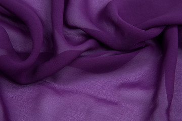 purple crumpled rayon on a white base with waves decomposed