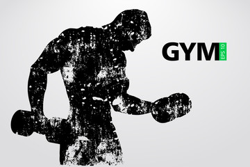 Silhouette of a bodybuilder. gym logo vector. Vector illustration