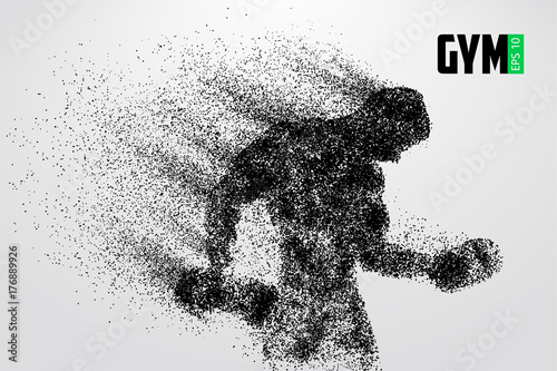 Fotografie, Obraz Silhouette of a bodybuilder. gym logo vector. Vector illustration