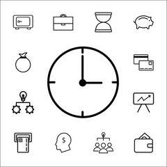 Poster - thin line clock icon