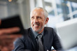 © Aila Images/Stocksy - handsome mature businessman smiles in a meeting