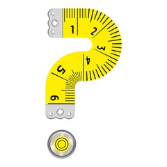 Fototapete - Sign question mark ruler icon, cartoon style