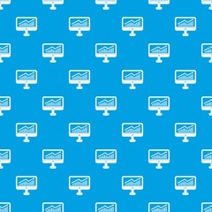 Poster - Growth graph on the computer monitor pattern seamless blue