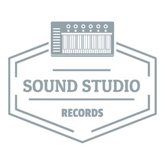 Poster - Sound studio logo, simple gray style