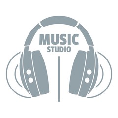 Poster - Musical studio logo, simple gray style