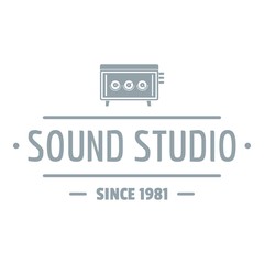 Poster - Speaker sound studio logo, simple gray style