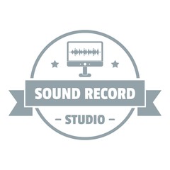Poster - Modern sound studio logo, simple gray style