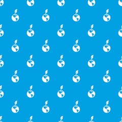 Poster - Green world qlobe with leaf pattern seamless blue