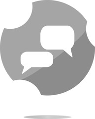 Poster - white bubble speech set icon,web button . Flat sign isolated on white background