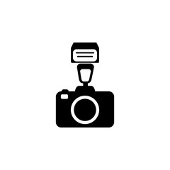 Poster - photo camera with flash icon