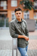© F8  \ Suport Ukraine - Handsome smiling young man portrait. Cheerful man looking at camera