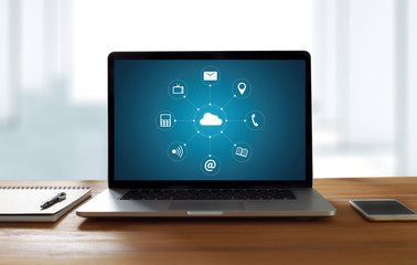 Poster -  Cloud Computing diagram Network Data Storage Technology Service