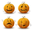  set of pumpkins for the holiday of Halloween. Vector