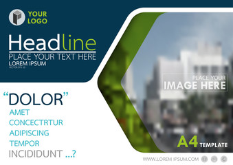 Wall Mural - blue and green flyer cover business brochure vector design, leaflet advertising abstract background,