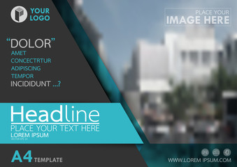 Wall Mural - blue and black flyer cover business brochure vector design, leaflet advertising abstract background,