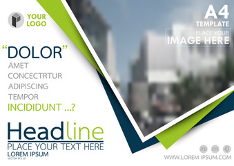 Wall Mural - blue and green flyer cover business brochure vector design, leaflet advertising abstract background,